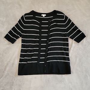 Merona Black and White Cardigan L